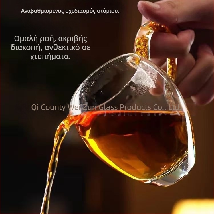 Παχύτερο θερμοανθεκτικό γυαλί, ποτήρι κατανομής τσαγιού, κρυστάλλινο γυαλί με φύλλο χρυσού, διαφανές υψηλής ποιότητας εξοπλισμός τσαγιού