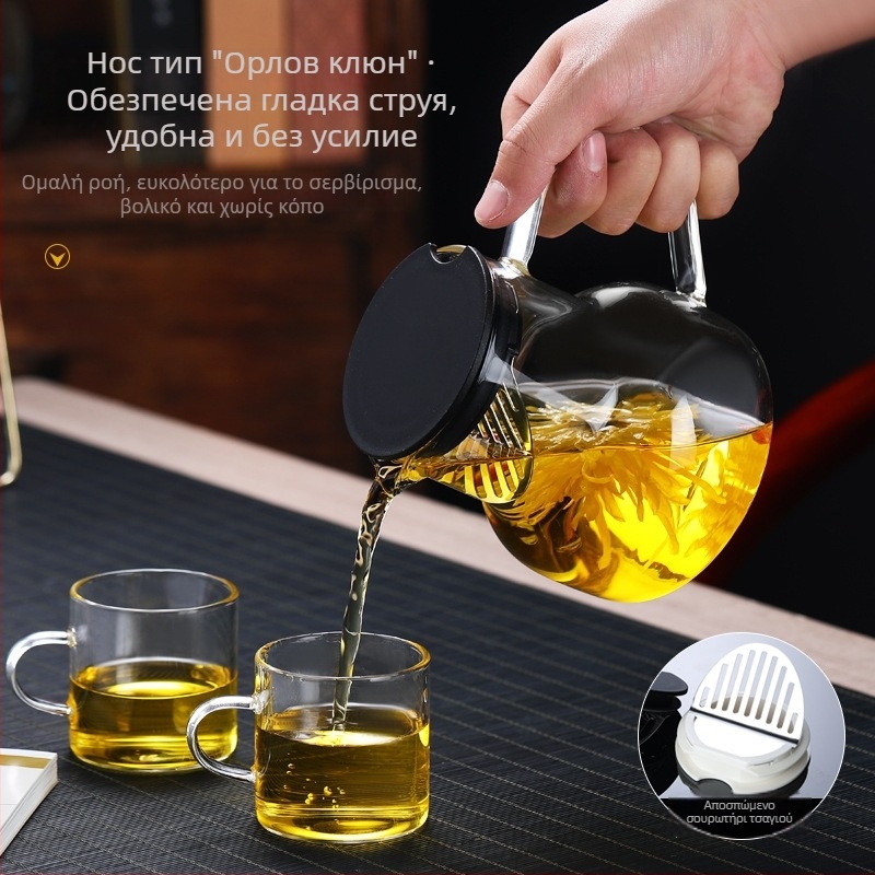 Τσαγιέρα από γυαλί σε σκανδιναβικό στυλ, θερμοανθεκτική, κατάλληλη για φρούτα και βότανα τσάι