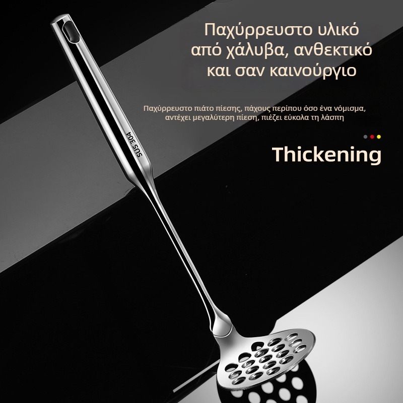 Πρέσα πατάτας από ανοξείδωτο ατσάλι 304, χειροκίνητο εργαλείο κουζίνας για βρεφική τροφή, συμπαγές σχέδιο