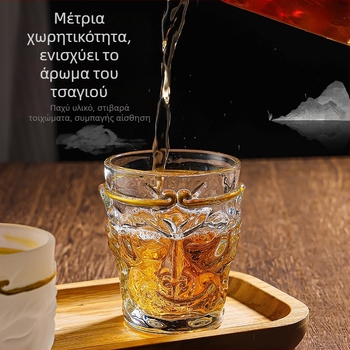 Ποτήρια γυαλιού με ανάγλυφο σχέδιο για κρασί, τσάι και χυμό, με θέμα Black Myth Wukong για οικιακή χρήση