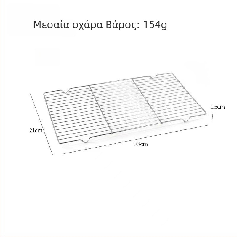 Ανοξείδωτη σχάρα μπάρμπεκιου, παχύτερη και ενισχυμένη, τετράγωνη σχάρα φούρνου για υπαίθριο κάμπινγκ
