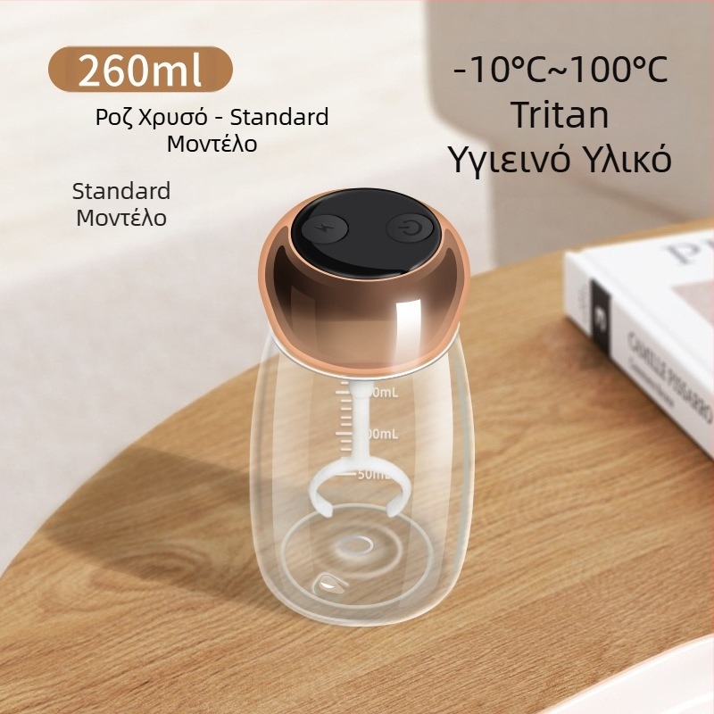 Μίνι shaker πρωτεΐνης με οθόνη θερμοκρασίας, shaker από Tritan, υλικό κατάλληλο για τρόφιμα, επαναφορτιζόμενο δοχείο ανάμειξης γάλακτος