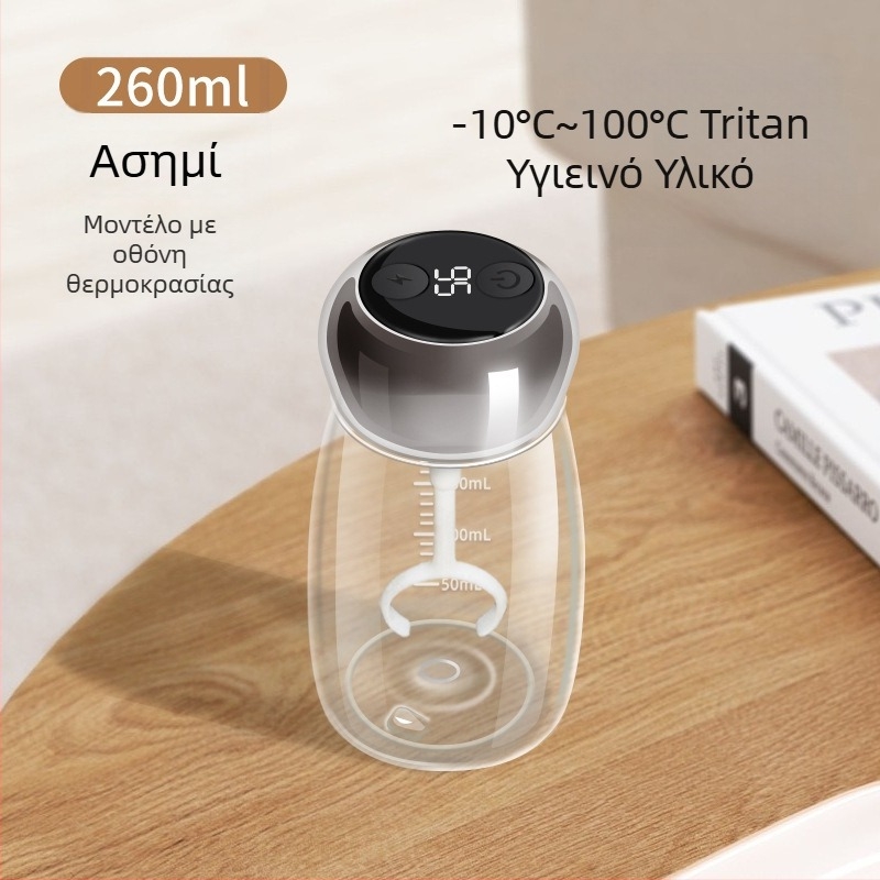 Μίνι shaker πρωτεΐνης με οθόνη θερμοκρασίας, shaker από Tritan, υλικό κατάλληλο για τρόφιμα, επαναφορτιζόμενο δοχείο ανάμειξης γάλακτος