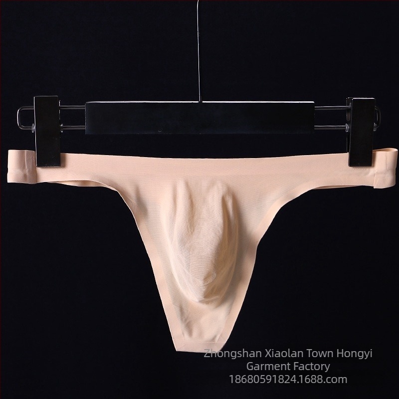 Male Bear ανδρικά χωρίς ραφές T-back από ice silk, διαπνοή, χαμηλή μέση, σχεδιασμός ενός κομματιού