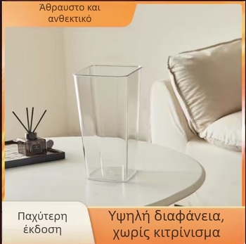 Διάφανο ακρυλικό βάζο υδροπονίας για το σαλόνι, ανθεκτικό στη θραύση, βαθιά λεκάνη, ελαφρύς πολυτελής σχεδιασμός για φυτά.