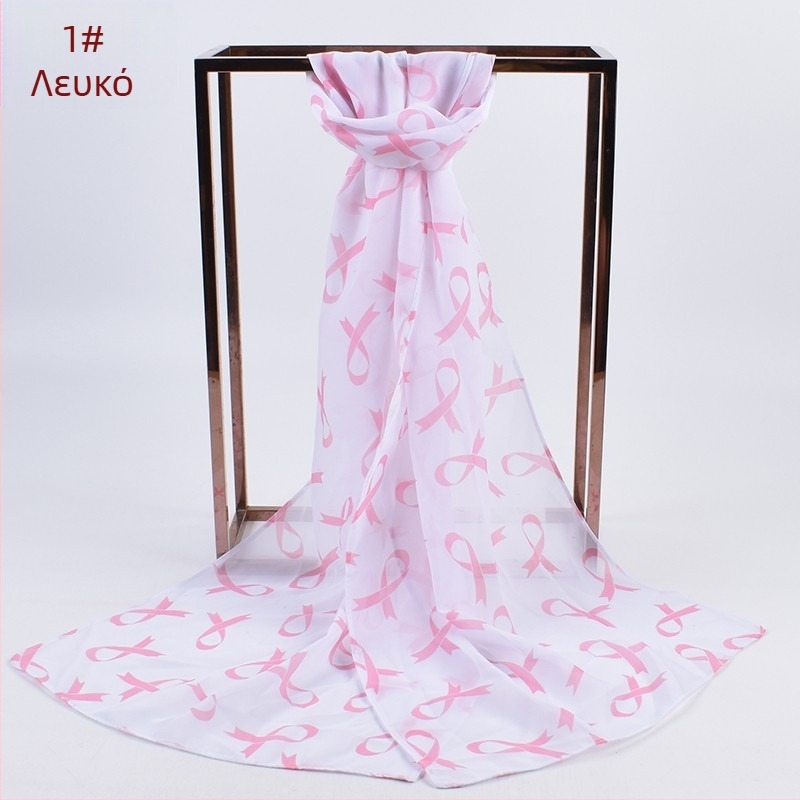 Γυναικείος λεπτός φουλάρι chiffon με μοτίβο φιόγκου, αναπνεύσιμο, 150×35 εκ., 100% πολυεστέρας