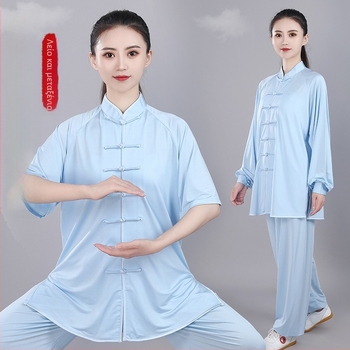 Milk Silk unisex Tai Chi ενδύματα για άνοιξη και καλοκαίρι, υψηλής ποιότητας ενδυμασία πολεμικών τεχνών, αναπνεύσιμα, ελαστικά και δροσερά
