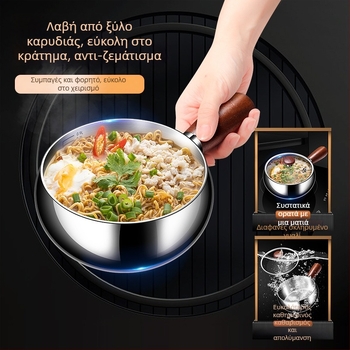 Μικρή κατσαρόλα γάλακτος από ανοξείδωτο ατσάλι 316 με καπάκι – πολυχρηστικό σκεύος για βρεφική τροφή, παχύ πυθμένα, διάφανο καπάκι