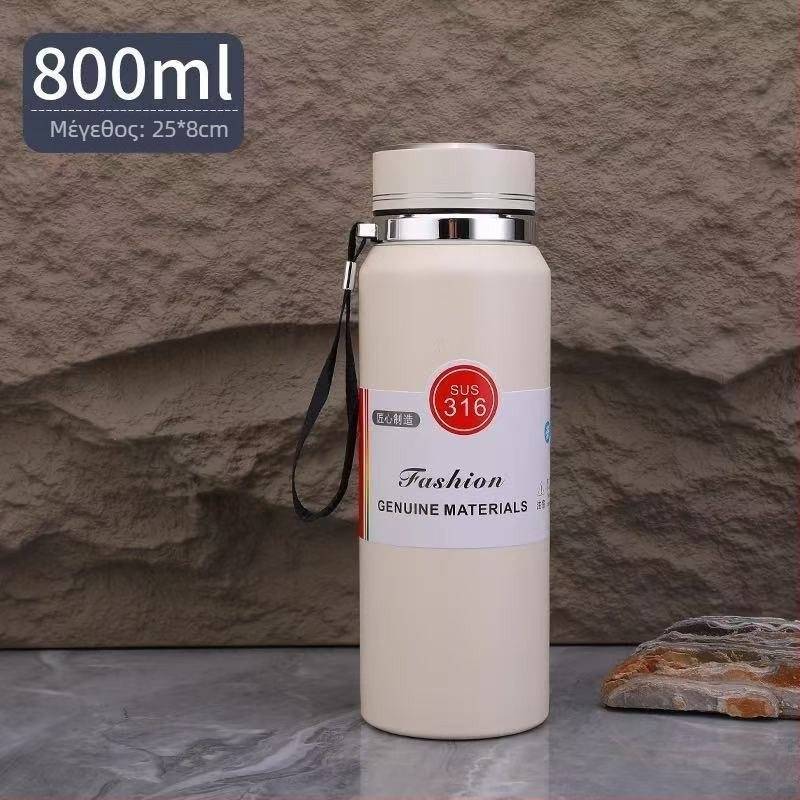 800 ml θερμός από ανοξείδωτο 316L, με θύρα για τσάι, φορητός για εξωτερικούς χώρους