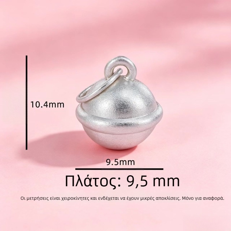 S999 Ασημένιο κρεμαστό καμπανάκι, DIY χειροποίητο πλεκτό βραχιόλι, κολιέ και βραχιόλι ποδιού – ασημένια κοσμήματα