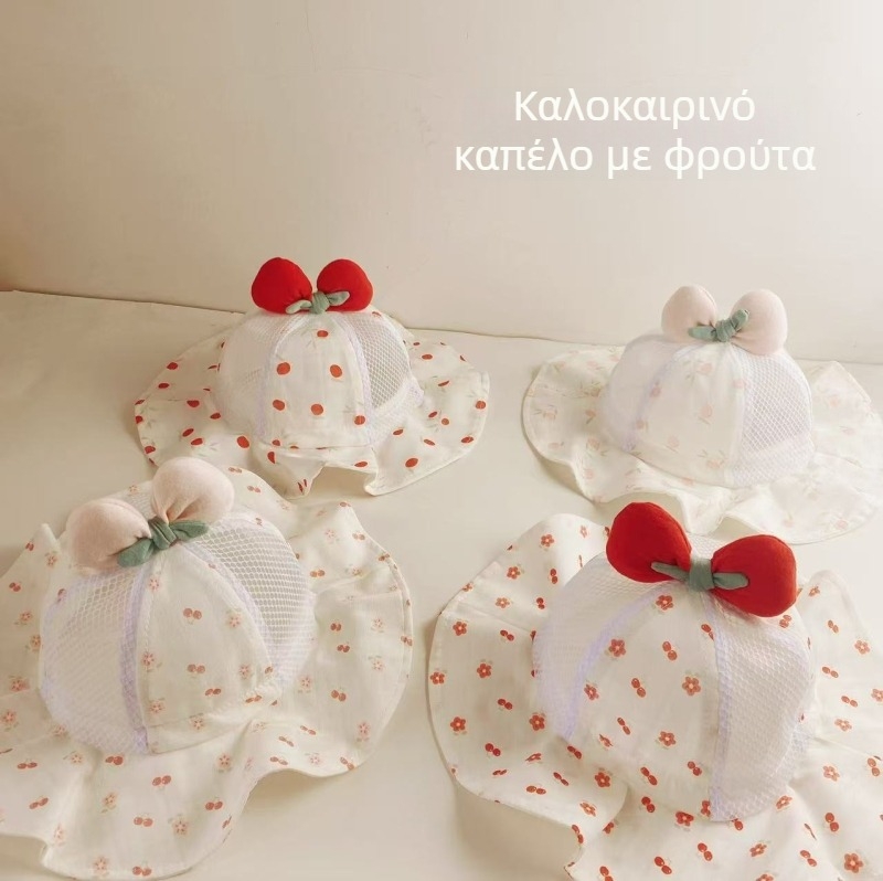 Παιδικό ρυθμιζόμενο καπέλο ηλίου από βαμβάκι, ελαφρύ, στυλ ντόμ/ψαράς, διαπνέουσα με δίχτυ
