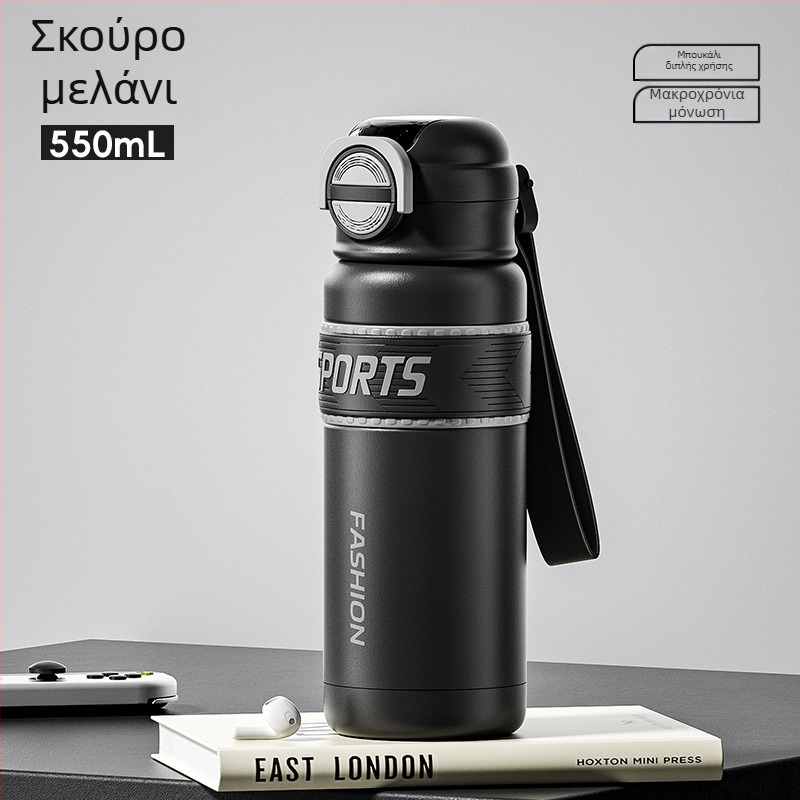 Μεγάλης χωρητικότητας αθλητικό θερμός με καλαμάκι, από ανοξείδωτο 316, αυτοκίνητο, φορητό ποτήρι νερού με διπλό καπάκι πόσης