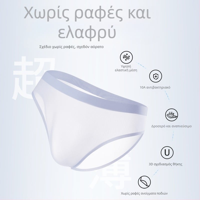 Ανδρικά χωρίς ραφές εσώρουχα από νάιλον, αντιβακτηριακό ύφασμα, 3D contoured θήκη, δροσιστικό ύφασμα μεσαίας ζώνης