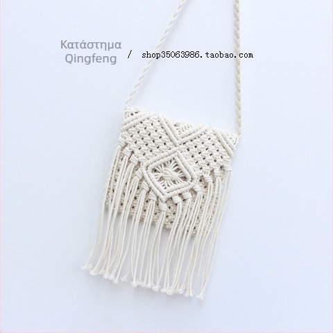 Νέα γυναικεία τσάντα ώμου-crossbody, καλοκαιρινή παραλία – πλεκτή τσάντα με φούντες, μικρή, κορεατικού στυλ