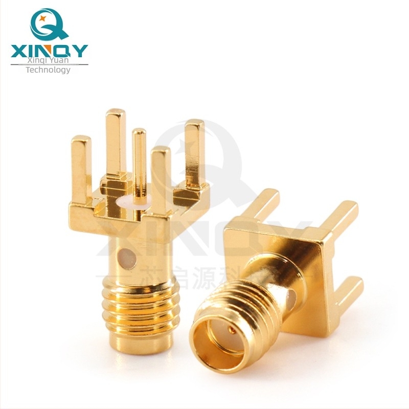 XINQY SSMA-KHD επεκτεινόμενος συνδετήρας RF για PCB, κάθετος για συγκόλληση