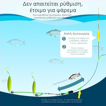 Σετ αγκίστρων Ise-Ni με διπλά αγκίστρια και διπλά φλατ για ευρωπαϊκό κυπρίνο – ρύθμιση βάσης