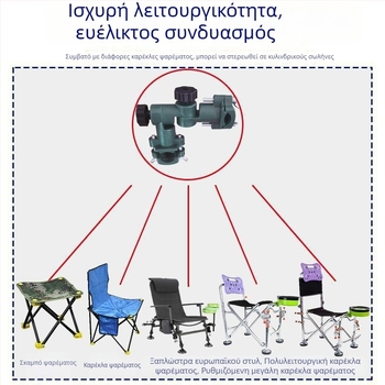 Πολυλειτουργικό κιτ εξοπλισμού ψαρέματος με ομπρέλα, καρέκλα, συνδετήρας παντός τύπου, κρατήρας καλαμιού και δίσκος δολωμάτων