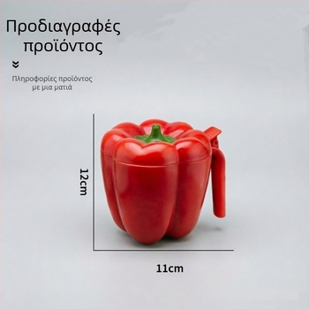 Σετ δοχείων μπαχαρικών σε σχήμα τσίλι: βάζο αλατιού και μπουκαλάκι κύμινου για αποθήκευση στην κουζίνα.