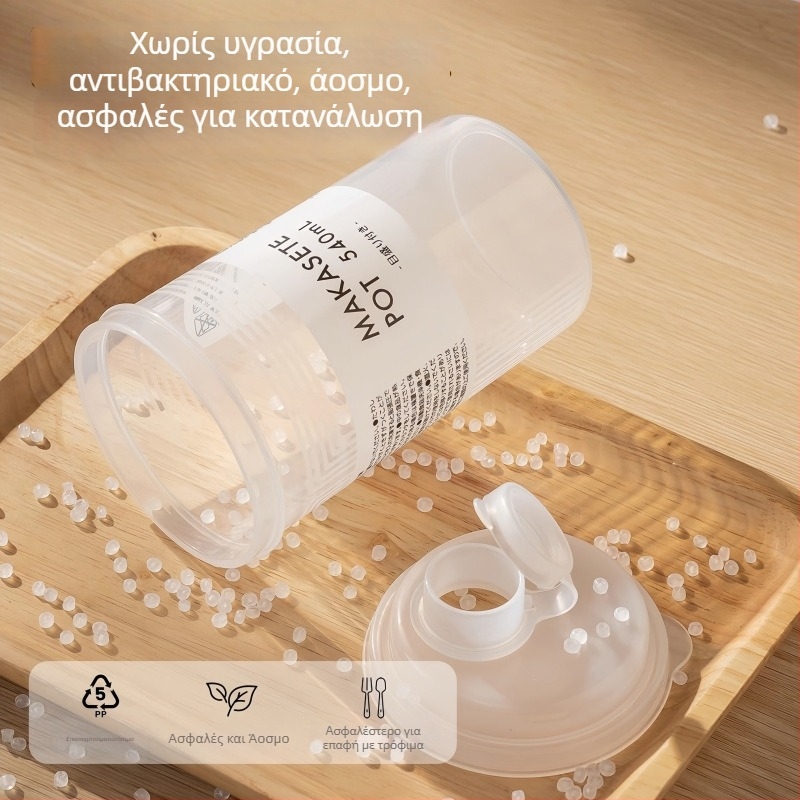Δοχείο αποθήκευσης λευκής ζάχαρης, τροφίμου ποιότητας, σφραγισμένο και ανθεκτικό στην υγρασία, κυλινδρικό κουζίνας για αλεύρι και άμυλο, με κλίμακα μέτρησης, 301–500 ml, κατάλληλο για μικροκύματα