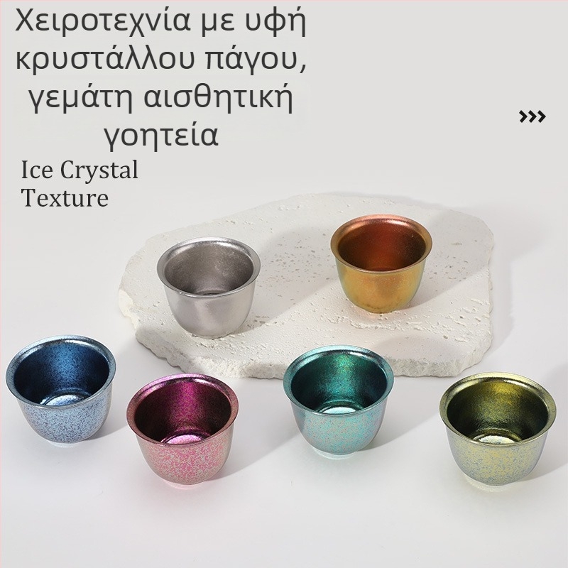 Κύπελλο τσαγιού από καθατό τιτάνιο, μονοστρωματικό μικρό κύπελλο, πολυτελές προσωπικό σετ τσαγιού, φορητό για εξωτερικό κάμπινγκ, σετ παρασκευής τσαγιού για έναν ή περισσότερους