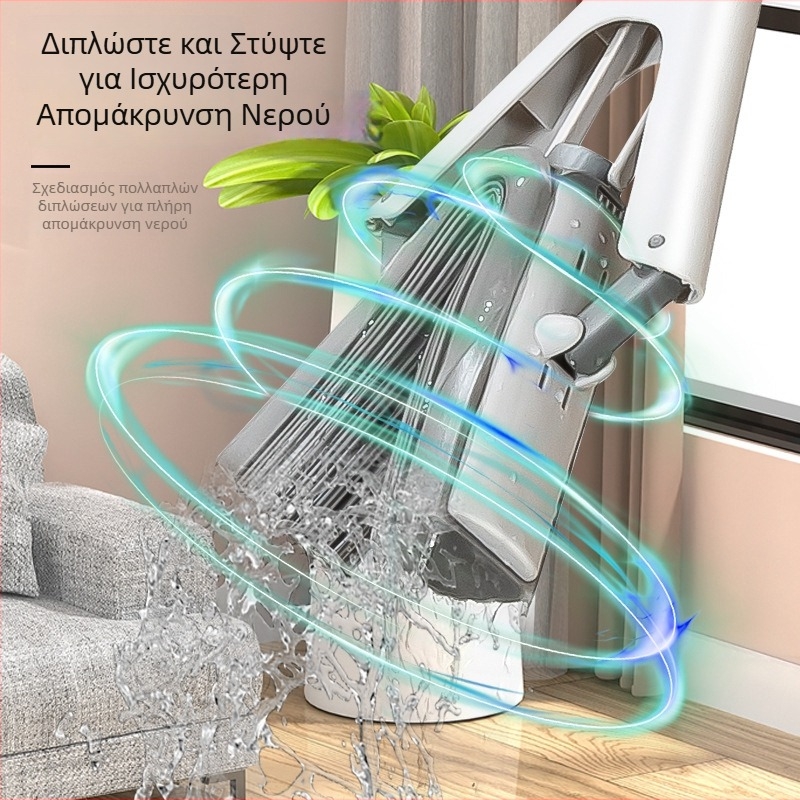 Σφουγγαρίστρα από πλαστικό βαμβάκι, χωρίς επαφή με τα χέρια, μεγάλη κεφαλή για οικιακή καθαριότητα, απορροφητική