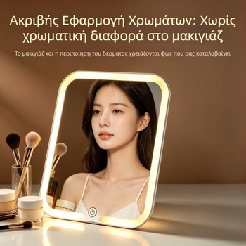 LED καθρέφτης μακιγιάζ με φως, HD ευκρίνεια, ρυθμιζόμενος, φορητός οικιακός καθρέφτης ομορφιάς για φοιτητικά δωμάτια