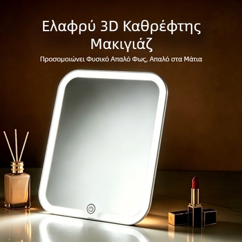 LED καθρέφτης μακιγιάζ με φως, HD ευκρίνεια, ρυθμιζόμενος, φορητός οικιακός καθρέφτης ομορφιάς για φοιτητικά δωμάτια