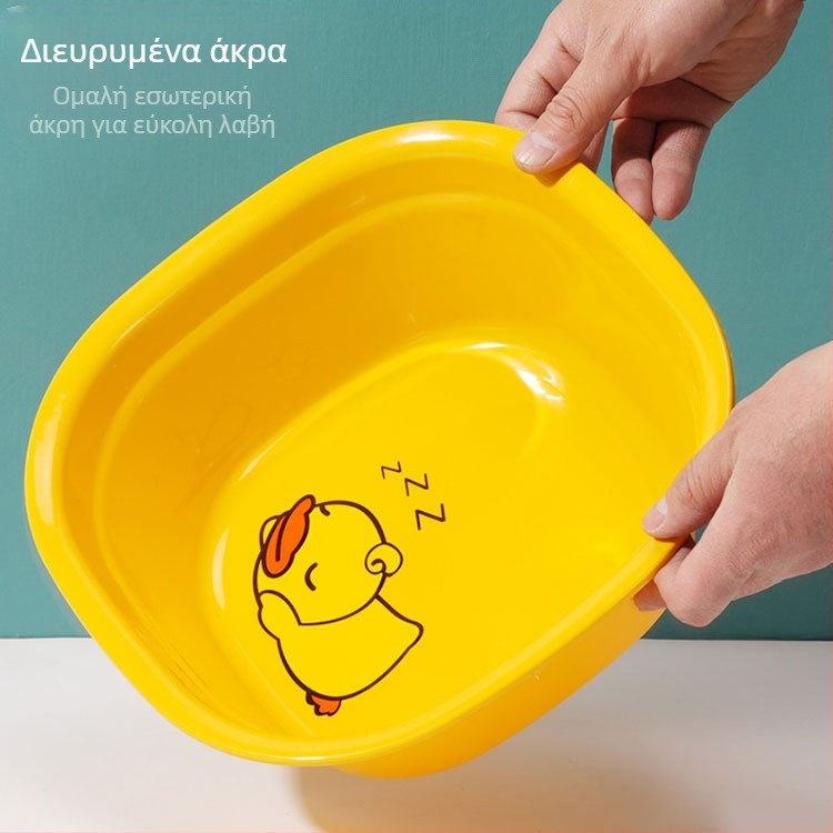 Παιδικός πλαστικός νιπτήρας προσώπου με καρτούν μοτίβο, παπάκι με λουλούδια, τετράγωνο συμπαγές σχέδιο