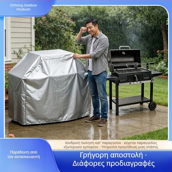 Κάλυμμα μπάρμπεκιου από 210D Oxford ύφασμα, αδιάβροχο και ανθεκτικό στη σκόνη για εξοπλισμό εξωτερικού χώρου