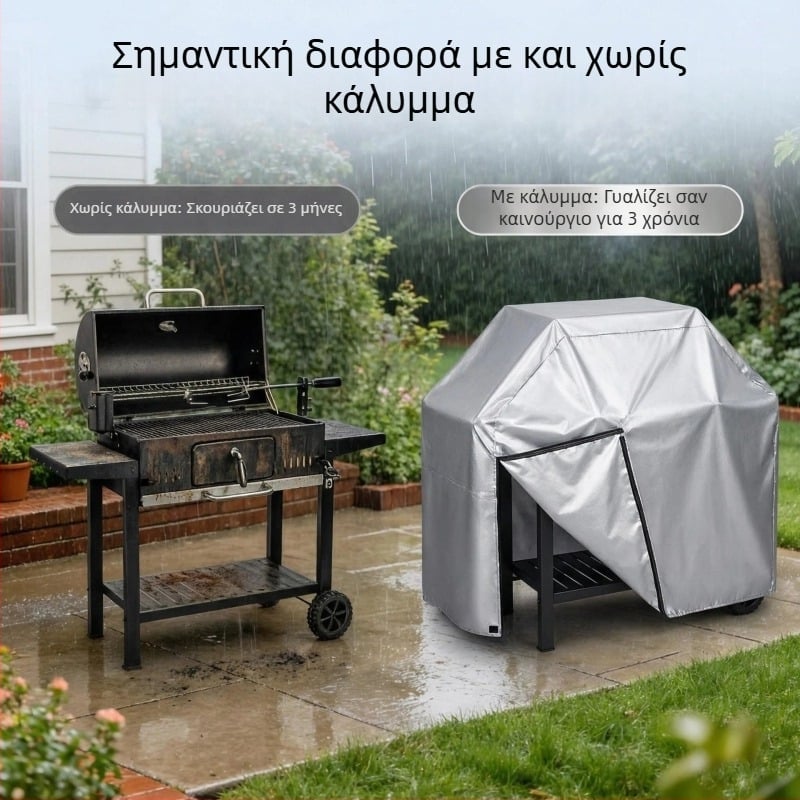 Κάλυμμα μπάρμπεκιου από 210D Oxford ύφασμα, αδιάβροχο και ανθεκτικό στη σκόνη για εξοπλισμό εξωτερικού χώρου