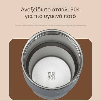 Θερμομονωμένη κούπα καφέ από ανοξείδωτο ατσάλι 304 με καλαμάκι, φορητή για καφέ και γάλα
