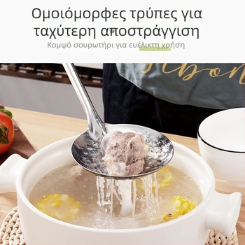 Σετ μαγειρικών εργαλείων από ανοξείδωτο ατσάλι: σπάτουλα, κουτάλι σούπας, κουτάλι με τρύπες, κουτάλι σουρωτήρι, κουτάλι για χυλό