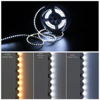 LED335 στενή πλευρικά εκπεμπόμενη λωρίδα LED, 12V, 120 LED/m, 5 mm, χρώματα: ζεστό λευκό, καθαρό λευκό, ψυχρό λευκό