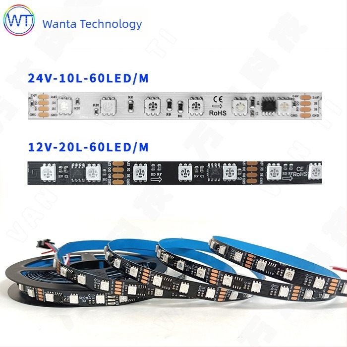 TM1934 RGB LED ταινία 5050, 12V αυτοκόλλητη, εξωτερική αδιάβροχη προγραμματιζόμενη φωτεινή λωρίδα