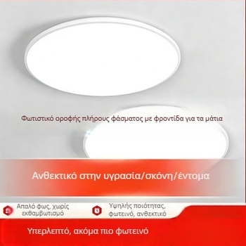 LED εξαιρετικά λεπτό φωτιστικό οροφής με τρεις προστασίες, μίνιμαλ μοντέρνος κυκλικός σχεδιασμός για μπαλκόνι, κουζίνα, διάδρομο, υπνοδωμάτιο και σαλόνι