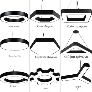 LED εξάγωνικό κρεμαστό φως με σχέδιο κυψέλης για εμπορικούς χώρους
