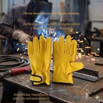 Γάντια συγκόλλησης για τόξο και TIG, διαπνέοντα, ανθεκτικά στη φθορά, θερμομονωτικά, προστασία από εγκαύματα