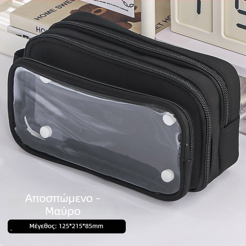 Αποσπώμενο διαφανές νεσεσέρ για μολύβια με μεγάλη χωρητικότητα, Panda σχέδιο, 2024 νέο μοντέλο για μαθήτριες γυμνασίου