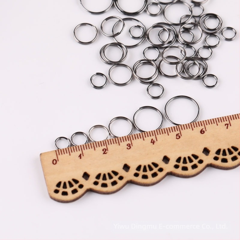 Ανοικτοί συνδετικοί δαχτυλίδια — μονό και διπλό, gunmetal μαύρο, για DIY βραχιόλια και κολιέ