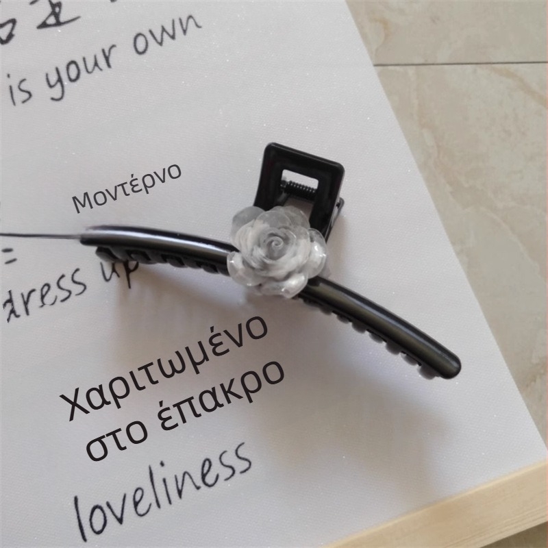 Μεγάλο κλιπ μαλλιών με καμέλια, κομψό και ευέλικτο σχεδιασμός, κλιπ μαλλιών για γυναίκες, για το πίσω μέρος του κεφαλιού