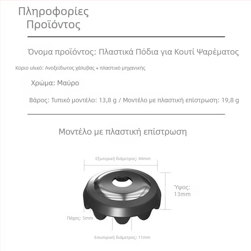 Πλαστικά καλυμμένα πέλματα για κουτί ψαρέματος, ανθεκτικά σε γρατσουνιές, αντιολισθητικά, μικρού μεγέθους, παχύτερα, με επικάλυψη καουτσούκ, εξάρτημα για κουτί ψαρέματος