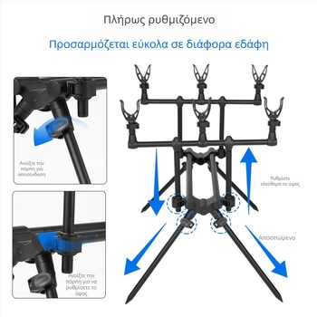 Μίνι στήριγμα συναγερμού καλαμιού, ευρωπαϊκού στυλ πολυχρηστική βάση ψαρέματος για ρίψεις