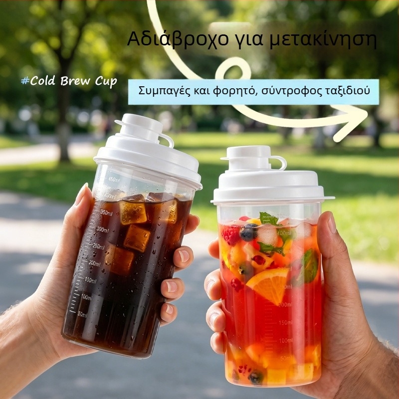 Διευρυμένος διαφανής σφραγιζόμενος κύπελλος για ποτά και δοχείο αποθήκευσης τροφίμων, φορητό 300–500 ml, μινιμαλιστικό σχέδιο, PP