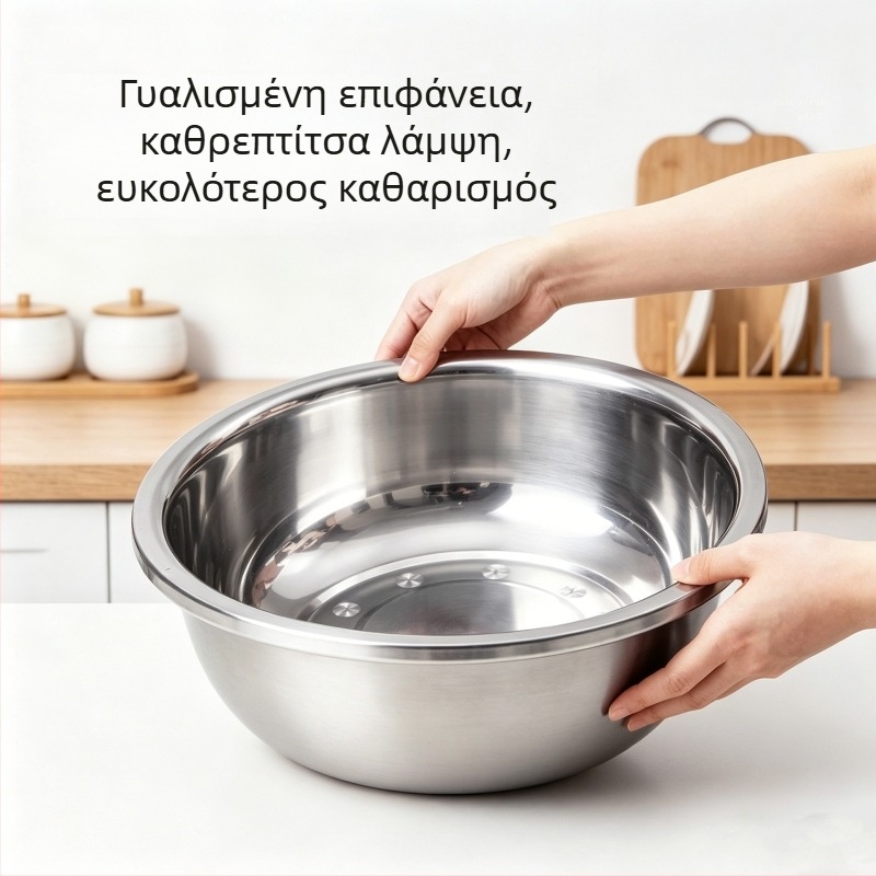 Ανοξείδωτη παχιά λεκάνη πλυσίματος λαχανικών, μεγάλη πολυχρηστική λεκάνη κουζίνας για σχολικές καντίνες και νοσοκομεία