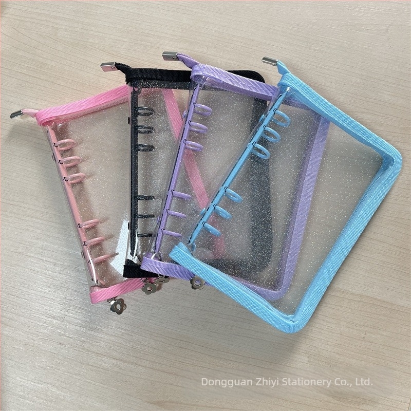 Α6 Glitter Αλμπουμ με Φερμουάρ και Διαφανή PVC Μαλακή Εξώφυλλο – Αλμπουμ Φωτογραφιών, Καρτών και Αυτοκόλλητων