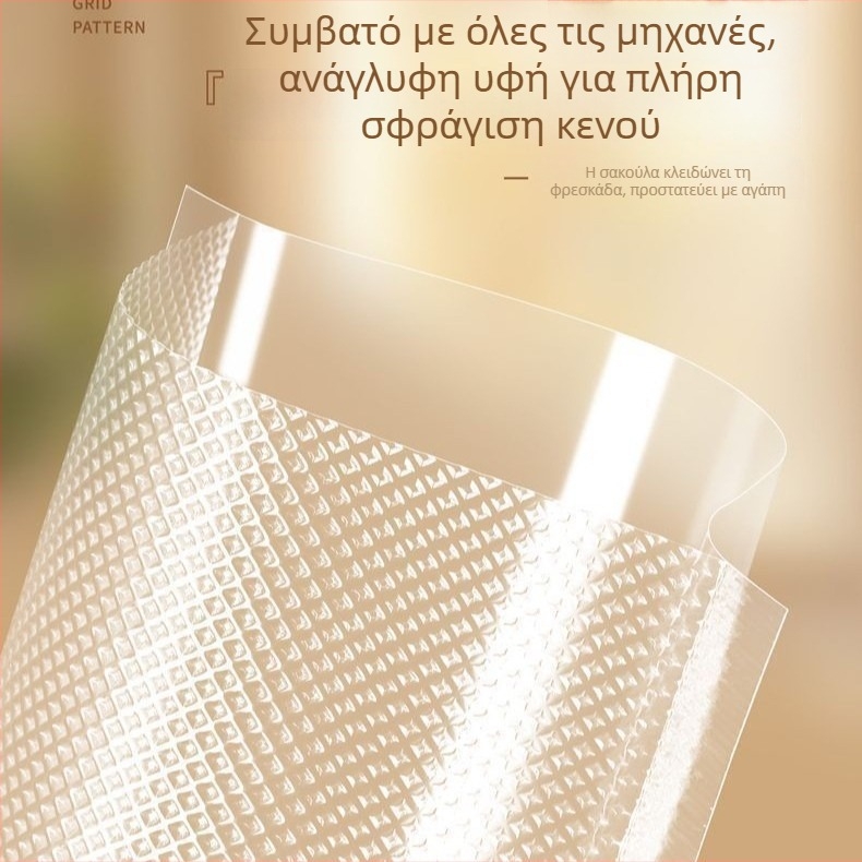 Σακούλες κενού τροφίμων με υφή και οικιακή μηχανή σφράγισης