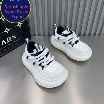 Γυναικείες sneakers με σχέδιο αστεριών, λευκές, χοντρή σόλα, αθλητικά-καθημερινά παπούτσια για άνοιξη, αύξηση ύψους