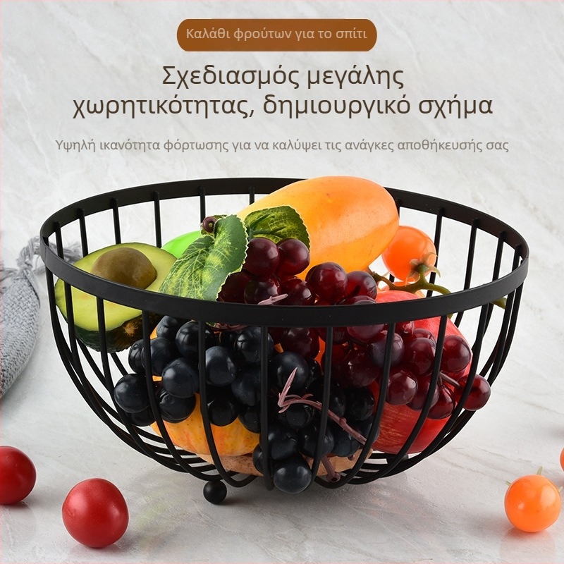 Σφυρήλατο καλάθι φρούτων για κουζίνα και σαλόνι, ευρωπαϊκό στυλ, μοντέρνος μινιμαλιστικός σχεδιασμός