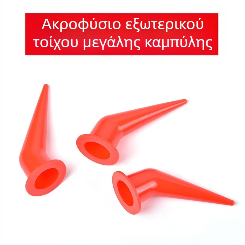 Ακροφύσιο σφράγισης εξωτερικών τοίχων – μεγάλο καμπύλο ακροφύσιο σε σχήμα 7 για στεγανοποίηση παραθύρων και θυρών, κοπτόμενο γωνιακό τέλος, μαλακό πλαστικό ακροφύσιο κόλλας