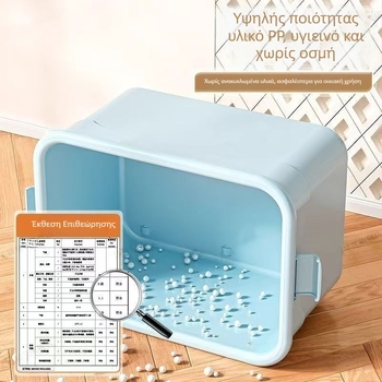 Χοντρή πλαστική θήκη αποθήκευσης με ρόδες, πολλαπλών επιπέδων – κατάλληλη για οικιακά ρούχα, κουβέρτες και παιχνίδια, προστασία από σκόνη